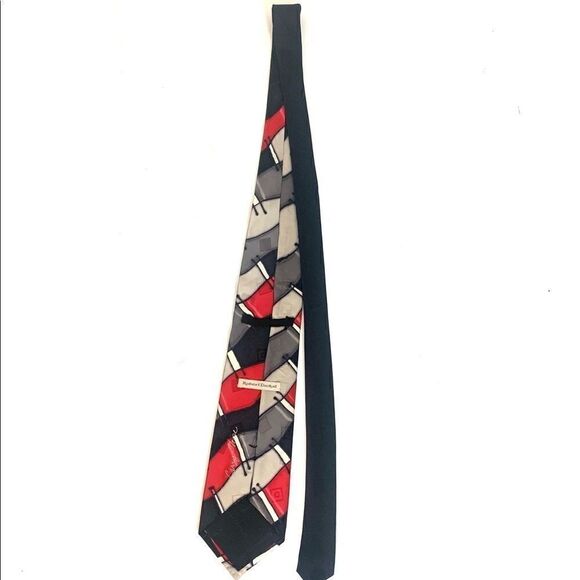 Robert Daskal Vintage Hand-Painted Retro Mod Silk Tie - Picture 4 of 7